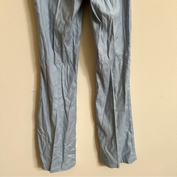 Anthropologie Level 99 Linen Blend Wide Leg Blue Pants - Picture 6 of 7